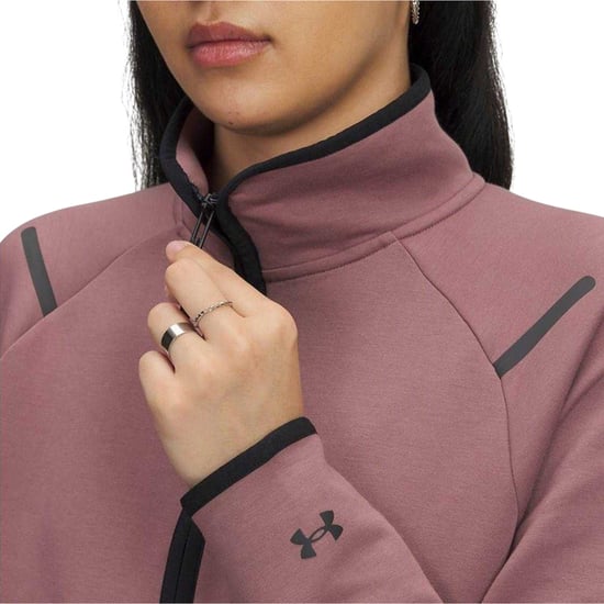 Under Armour - "Unstoppable" Sweatshirt für Damen, mit kurzem Reißverschluss, Fleece (Weinrot) - Image 4