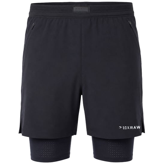 BoxRaw Sparring Club 2in1 Herren Schwarz Shorts - Image 1