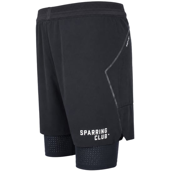 BoxRaw Sparring Club 2in1 Herren Schwarz Shorts - Image 2
