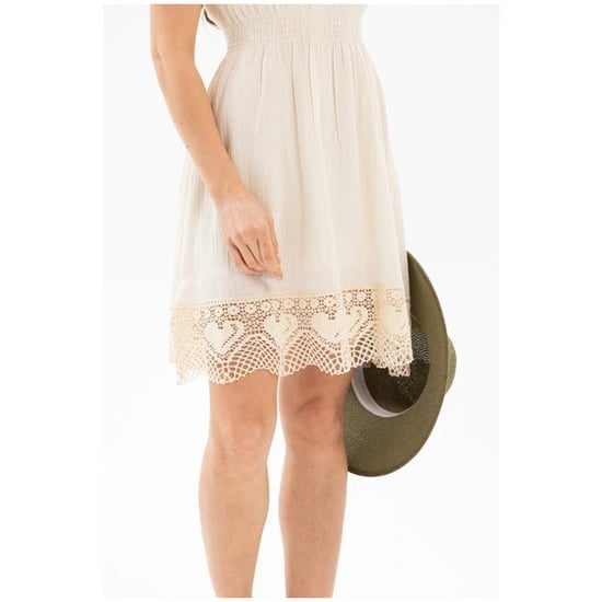 Ärmelloses Mini-Sommerkleid aus Strickstoff, Creme - Image 3