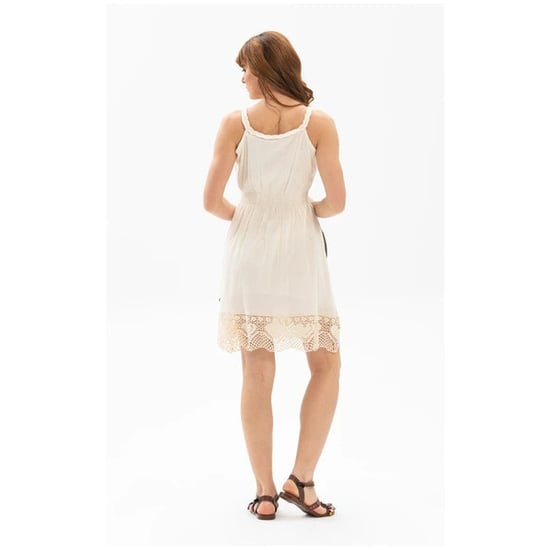 Ärmelloses Mini-Sommerkleid aus Strickstoff, Creme - Image 5