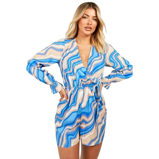 Influence - "Surplice" Spielanzug für Damen, V-Ausschnitt, leger, Langärmlig (Blau) - Image 1