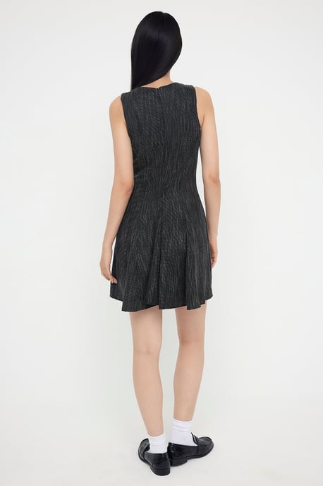 Damen Unifarbenes kurzes/mini ärmelloses Freizeit-Skaterkleid - Image 3