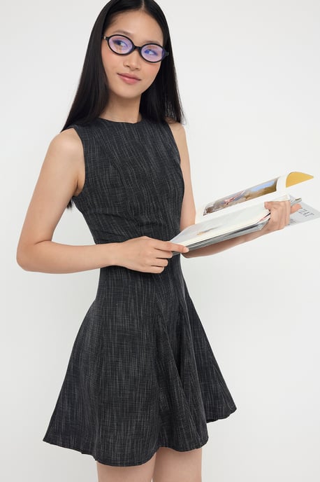 Damen Unifarbenes kurzes/mini ärmelloses Freizeit-Skaterkleid - Image 6