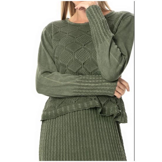 Langärmliges, authentisches Ahu-Strickkleid, Winterkleid, Khaki, HK - Image 2