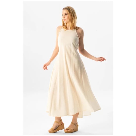 Sima Langes Sommerkleid in Creme, aus Şile-Stoff mit Trägern. - Image 3