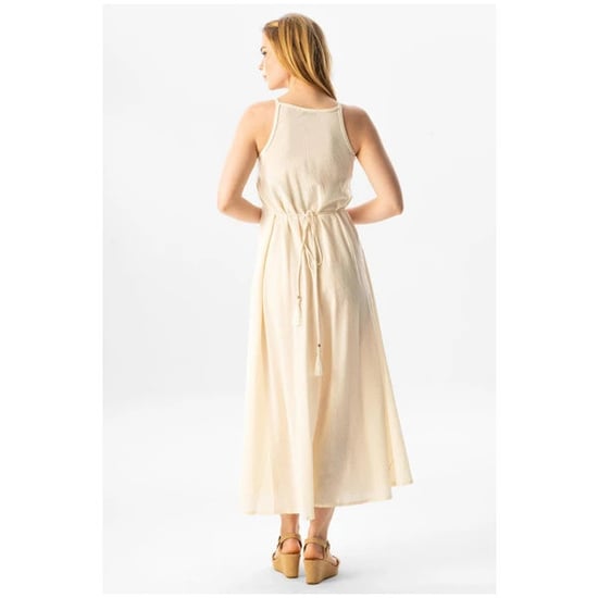 Sima Langes Sommerkleid in Creme, aus Şile-Stoff mit Trägern. - Image 5