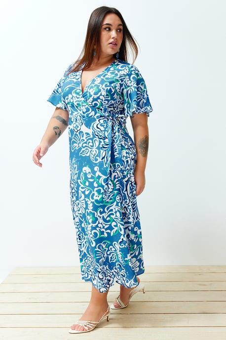 Curve Damen-Kleider mit Blumenmuster, lang/kurz, lässig, bequem, in großen Größen - Image 6