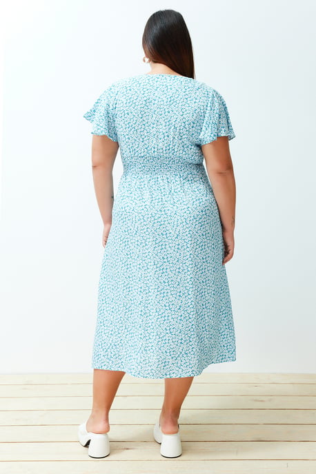 Curve Damen Sehr farbenfrohes, geblümtes Maxi-Kurzkleid, lässig/alltagstauglich, Übergröße - Image 5