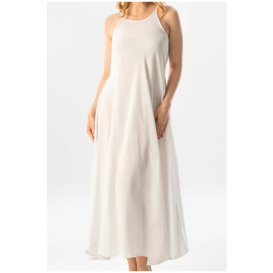 Sima Langes Sommerkleid in Weiß, aus Şile-Stoff mit Trägern. - Image 2