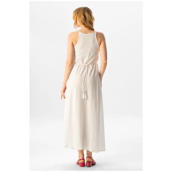 Sima Langes Sommerkleid in Weiß, aus Şile-Stoff mit Trägern. - Image 4