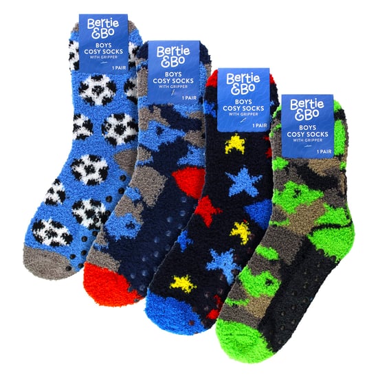 4er Pack Jungen Hausschuhsocken Warm Gemütlich Rutschfest Weich Bequem - Image 2
