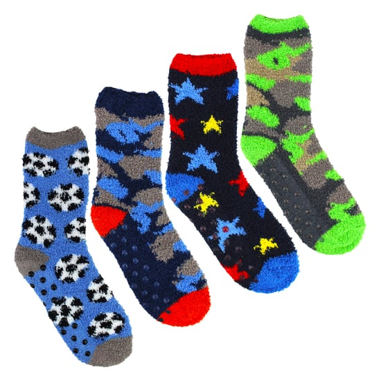 4er Pack Jungen Hausschuhsocken Warm Gemütlich Rutschfest Weich Bequem - Image 3