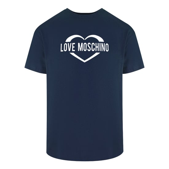 Love Moschino Love Logo Marineblaues T-shirt - Image 1