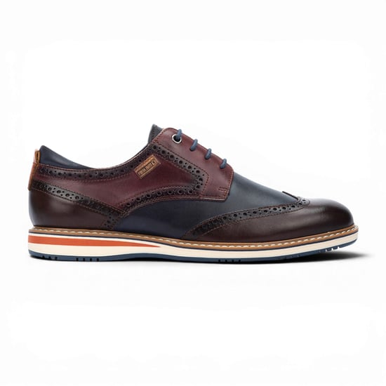 Pikolinos Herren Braune Burgundfarbene Leder-Brogue-Schnürschuhe Oxford – Avila - Image 1