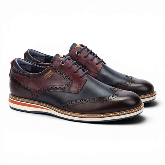 Pikolinos Herren Braune Burgundfarbene Leder-Brogue-Schnürschuhe Oxford – Avila - Image 3