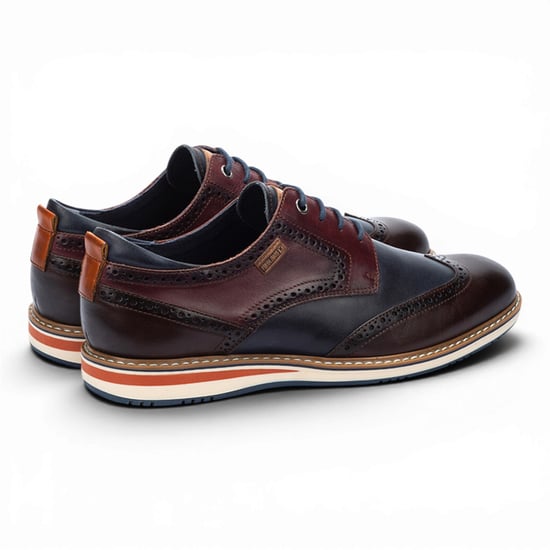 Pikolinos Herren Braune Burgundfarbene Leder-Brogue-Schnürschuhe Oxford – Avila - Image 4