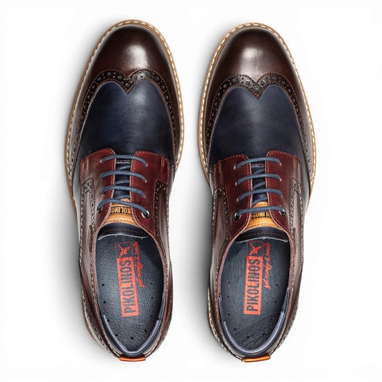 Pikolinos Herren Braune Burgundfarbene Leder-Brogue-Schnürschuhe Oxford – Avila - Image 6