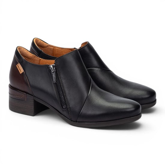 Pikolinos Schwarze Lederschuhe mit niedrigem Absatz für Damen – Malaga - Image 3