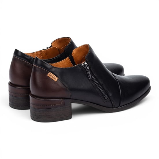 Pikolinos Schwarze Lederschuhe mit niedrigem Absatz für Damen – Malaga - Image 4