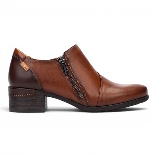Pikolinos Damen braune Lederschuhe mit niedrigem Absatz – Malaga - Image 1