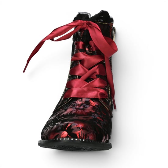 Laura Vita Floral Women, gotische viktorianische rote Lederstiefel mit Absatz – Emcmao-45 - Image 5