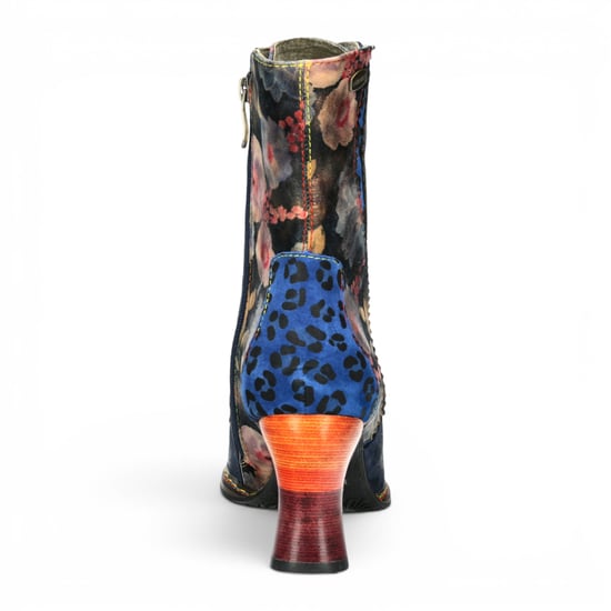 Laura Vita Goth Victorian Floral Blue Lederstiefel mit Schnürstiefel mit Absatz – Eleao-42 - Image 6