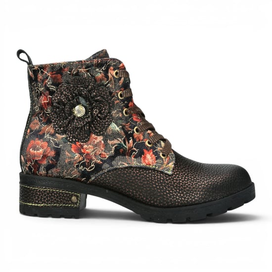 Laura Vita Damen-Gothic Victorian Floral Bronze Leder-Schnürstiefel – Cocrailo-47 - Image 1
