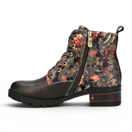 Laura Vita Damen-Gothic Victorian Floral Bronze Leder-Schnürstiefel – Cocrailo-47 - Image 3