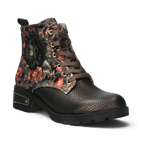 Laura Vita Damen-Gothic Victorian Floral Bronze Leder-Schnürstiefel – Cocrailo-47 - Image 4