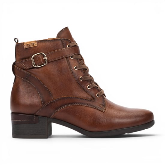 Pikolinos braune Leder-Schnürstiefel mit mittlerem Absatz – Malaga - Image 1