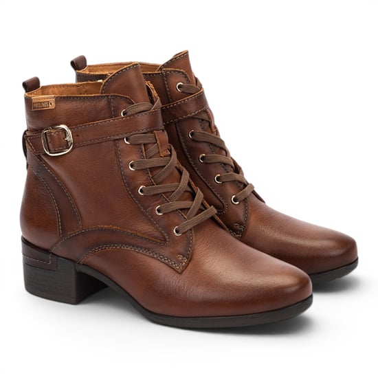 Pikolinos braune Leder-Schnürstiefel mit mittlerem Absatz – Malaga - Image 3