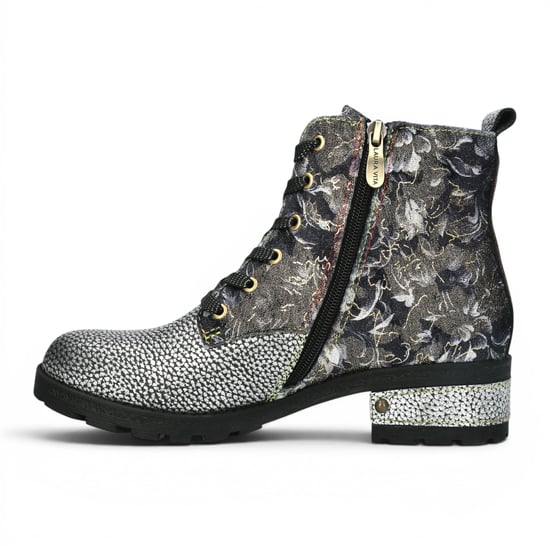 Laura Vita Gothic Victorian Floral Grey Leder-Schnürstiefel für Frauen – Cocrailo-47 - Image 3