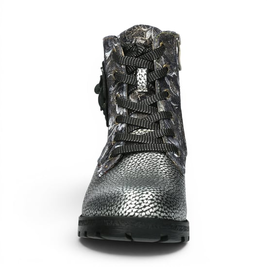 Laura Vita Gothic Victorian Floral Grey Leder-Schnürstiefel für Frauen – Cocrailo-47 - Image 5