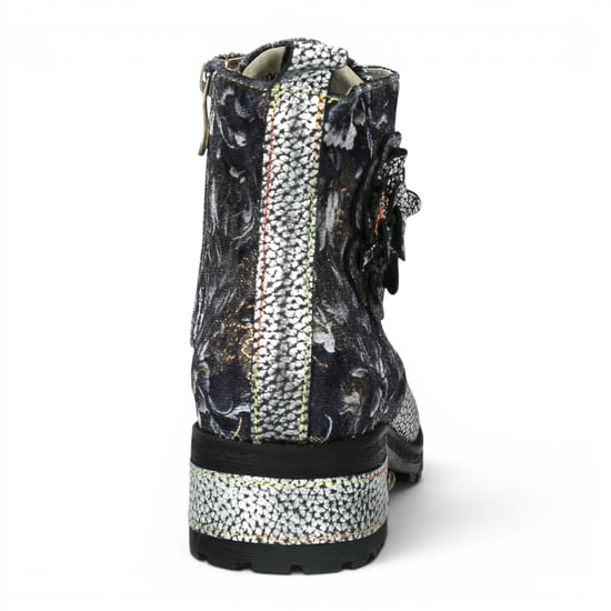 Laura Vita Gothic Victorian Floral Grey Leder-Schnürstiefel für Frauen – Cocrailo-47 - Image 6