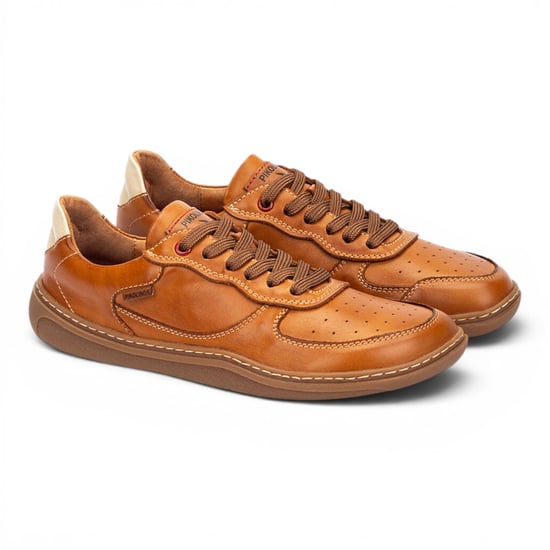 Pikolinos Tan Brown Leather Sneakers Trainer Barfußschuhe – Aranjuez - Image 3