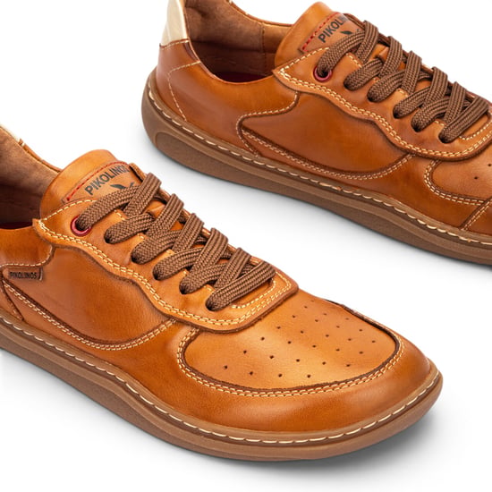 Pikolinos Tan Brown Leather Sneakers Trainer Barfußschuhe – Aranjuez - Image 5
