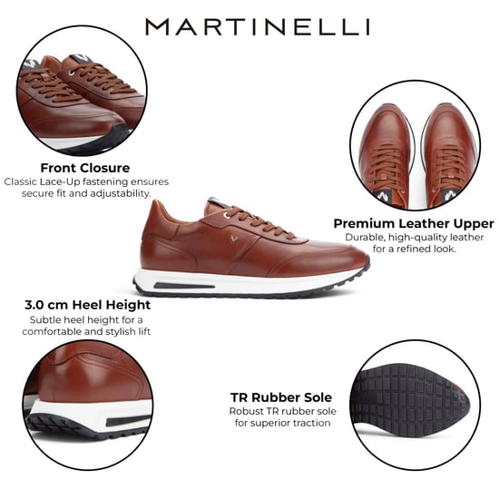Martinelli Herren braune Ledersneakers Trainer Schnürschuhe – Hanbury - Image 2