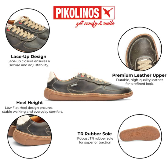 Pikolinos Pine Green Leather Sneakers Trainer Barfußschuhe – Aranjuez - Image 2