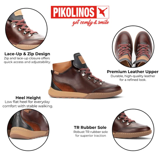 Pikolinos Damen Caoba Rote Leder-Schnürschuhe Turnschuhe – Viana - Image 2