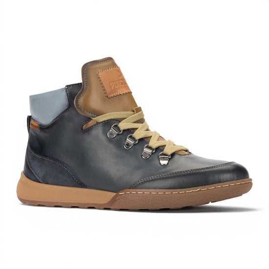 Pikolinos Damen blaue Leder-Schnürschuhe Turnschuhe – Viana - Image 1