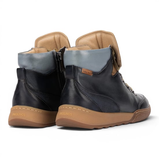 Pikolinos Damen blaue Leder-Schnürschuhe Turnschuhe – Viana - Image 4