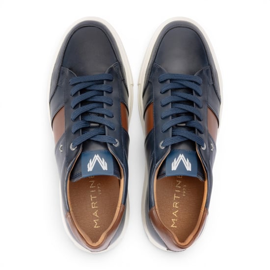 Martinelli Herren Blaue Ledersneakers Sneakers Sneaker Schuhe – Hastings - Image 5