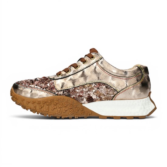 Laura Vita Damen-Floral-Goldleder-Sneakerschuhe – Evitao-03 - Image 3
