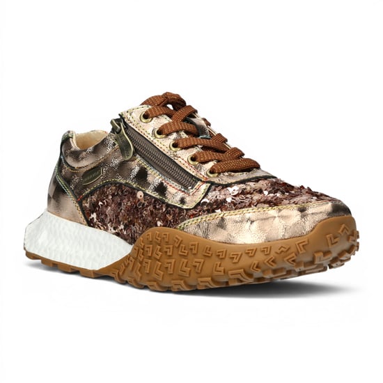 Laura Vita Damen-Floral-Goldleder-Sneakerschuhe – Evitao-03 - Image 4