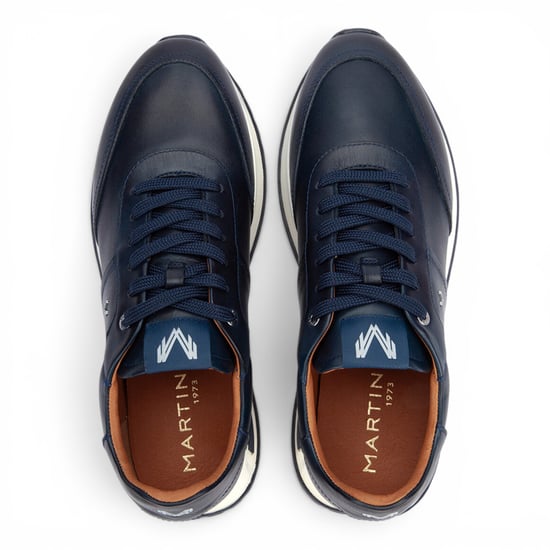 Martinelli Herren blaue Ledersneakers Trainer Schnürschuhe – Hanbury - Image 6
