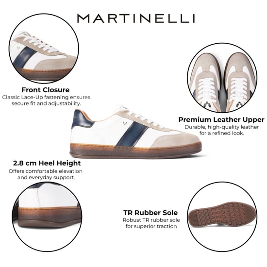Martinelli Herren Blue Leather Sneakers Trainerschuhe – Seaford - Image 2