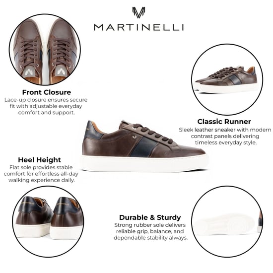 Martinelli Herren braune Ledersneakers Trainerschuhe – Hastings - Image 2