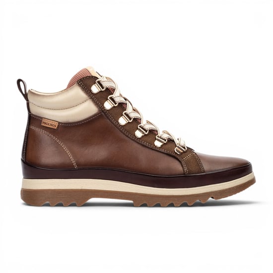Pikolinos Damen braune Leder-Sneaker Winter-Schnürstiefel – Vigo - Image 1
