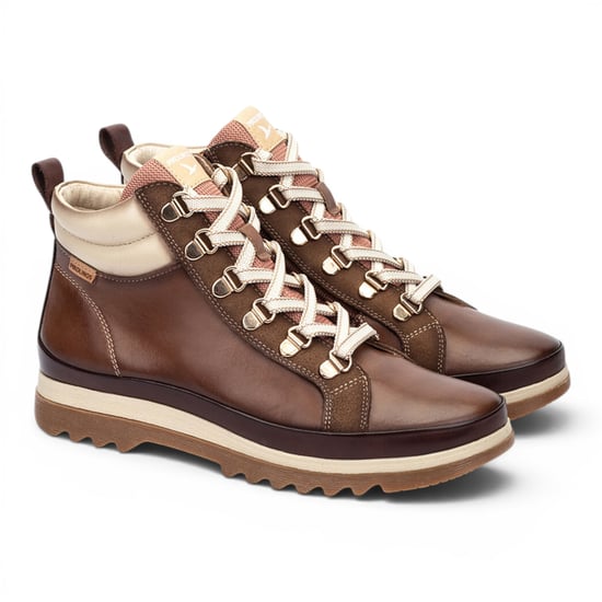 Pikolinos Damen braune Leder-Sneaker Winter-Schnürstiefel – Vigo - Image 3